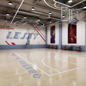 现代篮球场3D模型下载